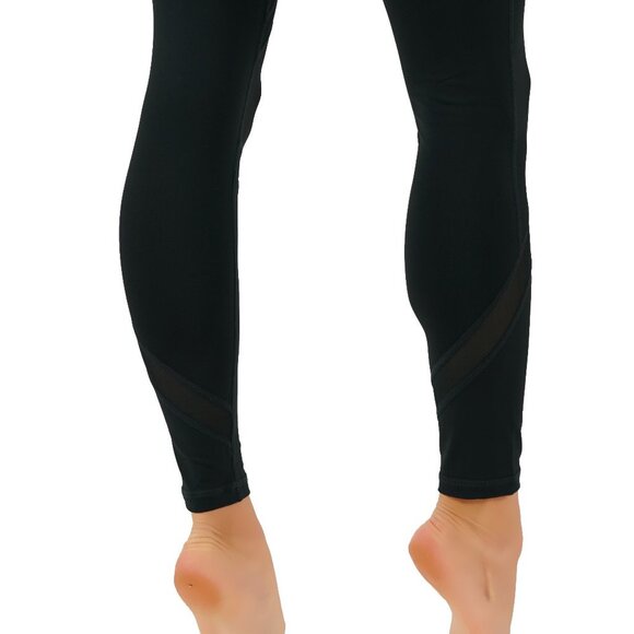 Mesh-Panel Active Leggings  Zipper Pocket - Picture 3 of 6